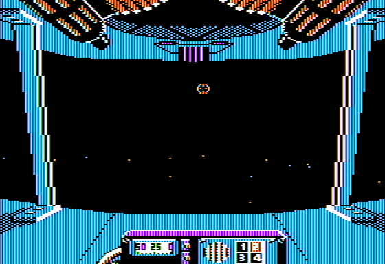 Dive Bomber (Apple II) screenshot: Rear View