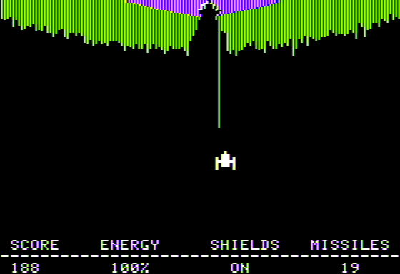 Space Fungus (Apple II) screenshot: Avoiding a Tendril