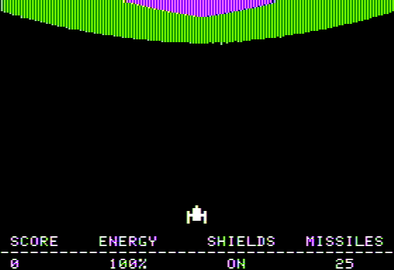 Space Fungus (Apple II) screenshot: Approaching the Fungus