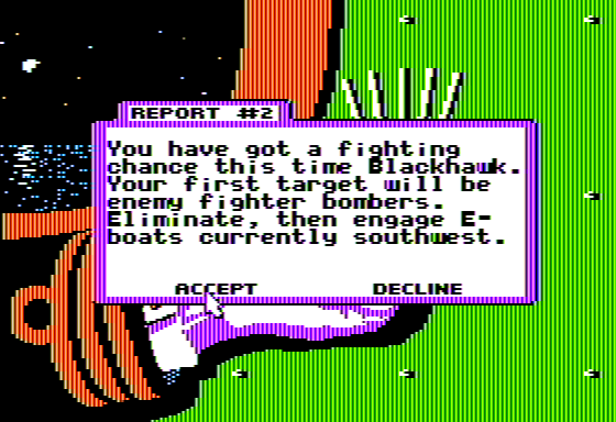 Screenshot of Dive Bomber (Apple II, 1988) - MobyGames