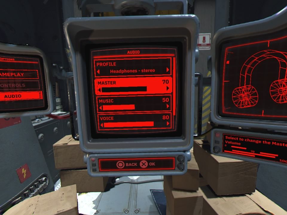 Wolfenstein: Cyberpilot (PlayStation 4) screenshot: Game options