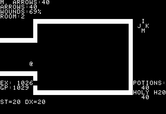 Quest 1 (Apple II) screenshot: Exploring a Room