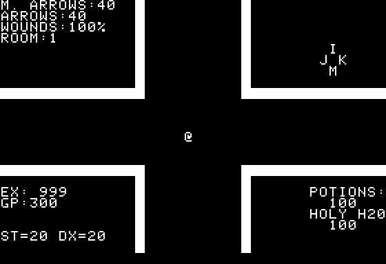 Quest 1 (Apple II) screenshot: Starting Room