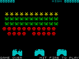 Space Raiders (ZX Spectrum) screenshot: Game Over - Earth is Doomed
