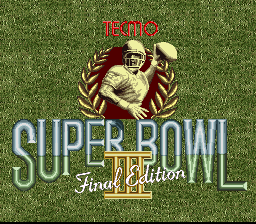 Tecmo Super Bowl III: Final Edition (SNES) screenshot: Title screen