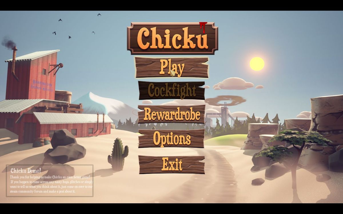Chicku (Windows) screenshot: The main menu follows an EULA screen<br><br>Demo version