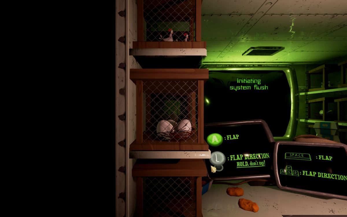 Chicku (Windows) screenshot: The start of the game. Chicku is an egg waiting to be hatched. In the background there is helpful information about the controls<br><br>Demo version