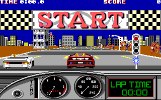 Turbo Out Run (DOS) screenshot: Game Start (EGA)