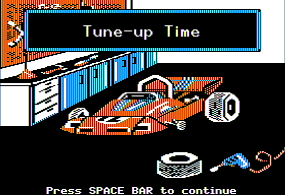 Speedway Math (Apple II) screenshot: Tune-Up Time