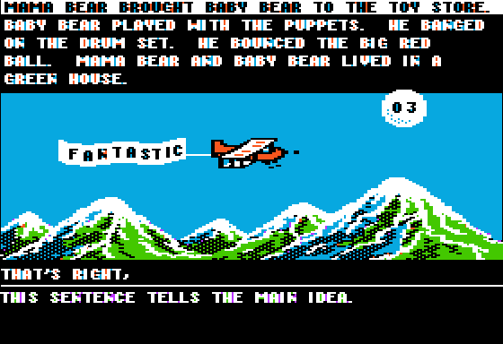 Case of the Missing Chick (Apple II) screenshot: Mountain Background