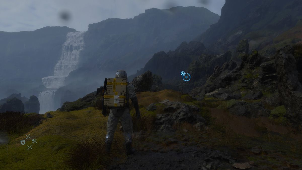 Death Stranding (PlayStation 4) screenshot: The bike's gone, time to proceed on foot