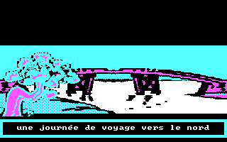 Karma (DOS) screenshot: Broken bridge