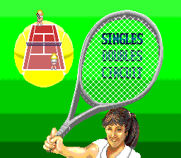 Super Tennis (SNES) screenshot: Main menu