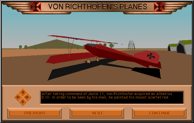 Red Baron (Macintosh) screenshot: Manfred von Richthofen's Albatros D. III